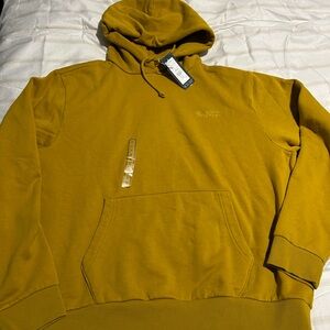 Alpine Design Embroidered Mustard Yellow Hoodie with Front Pocket